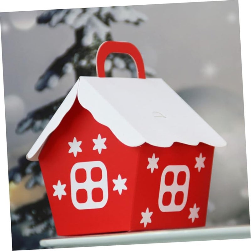 Christmas Red Little House Candy Box 25pcs Festive Treats Storage Container For Weddings Home Parties - Image 4